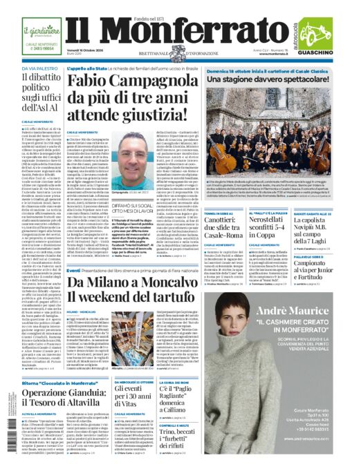 Il Monferrato - Edizione 76 del 16/10/2026